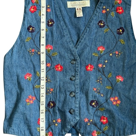 Karen Scott Blue Vest Jackets & Coats - Picture 7 of 8